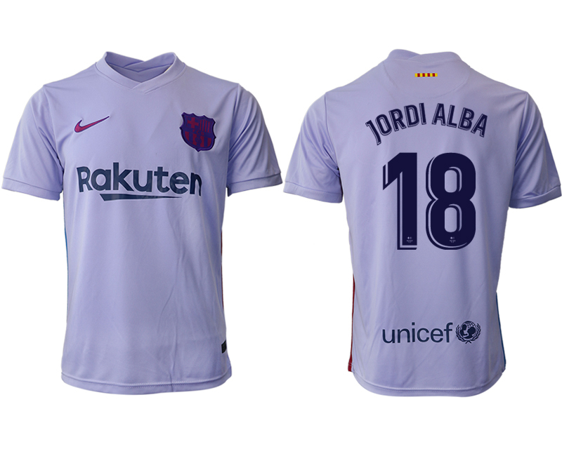 Men 2021-2022 Club Barcelona away aaa version purple #18 Soccer Jersey->barcelona jersey->Soccer Club Jersey